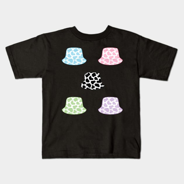 Cow print bucket hats set Kids T-Shirt by Nikamii